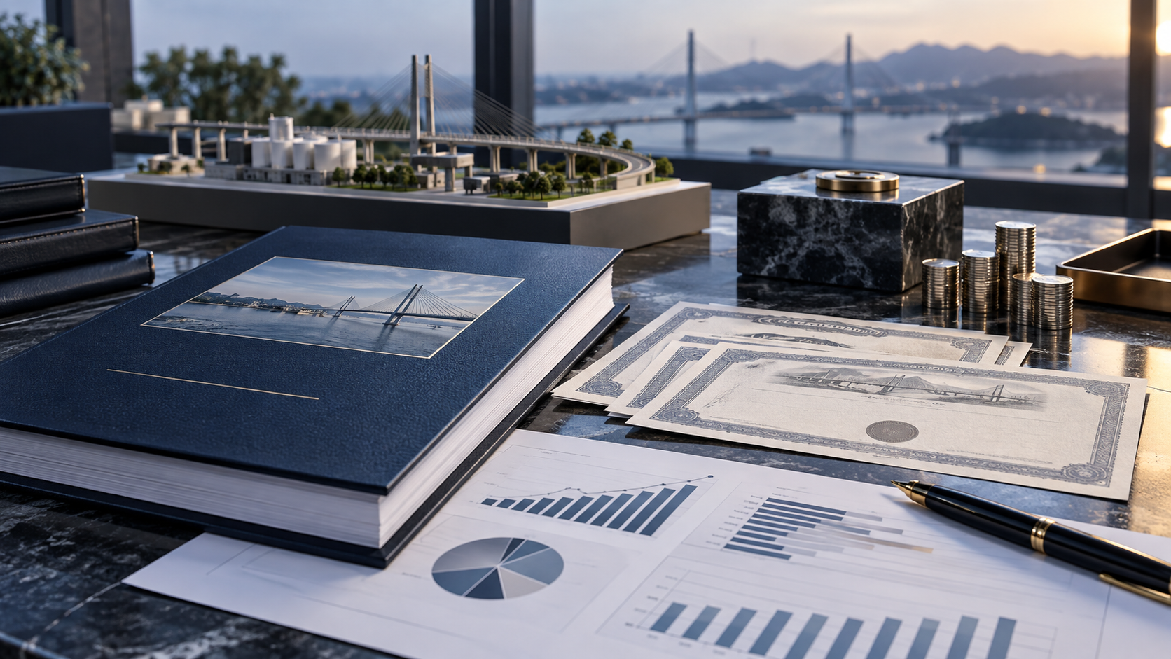 Structured debt issuance documents, bond certificates, and project collateral
